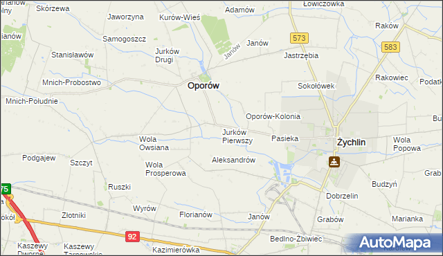 mapa Jurków Pierwszy, Jurków Pierwszy na mapie Targeo