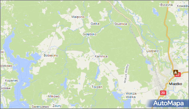 mapa Kamnica, Kamnica na mapie Targeo