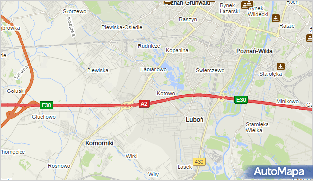 mapa Kotowo gmina Poznań, Kotowo gmina Poznań na mapie Targeo