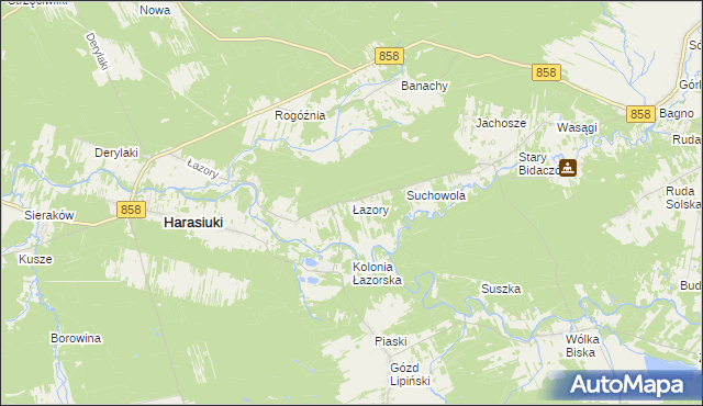 mapa Łazory, Łazory na mapie Targeo