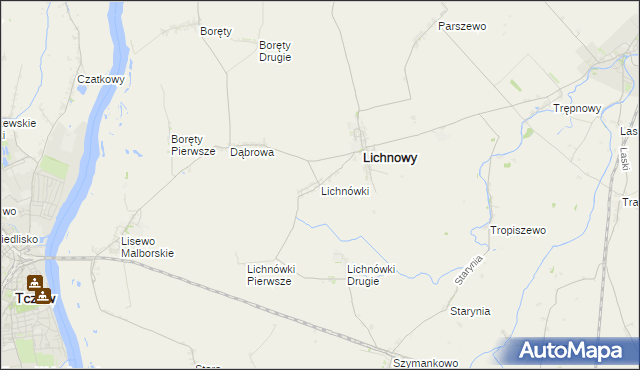 mapa Lichnówki, Lichnówki na mapie Targeo
