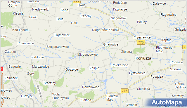 mapa Łososkowice, Łososkowice na mapie Targeo