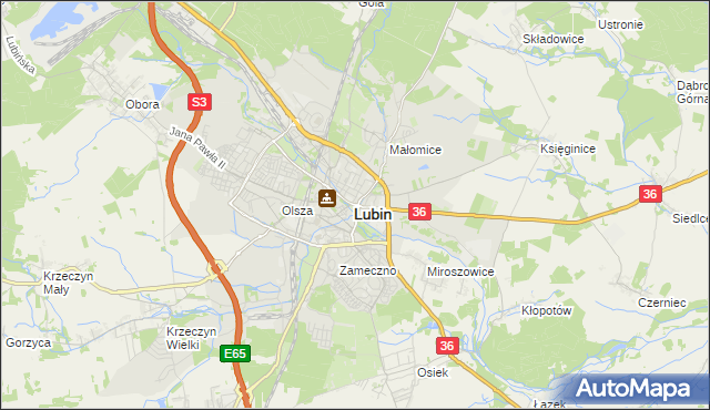 mapa Lubin, Lubin na mapie Targeo