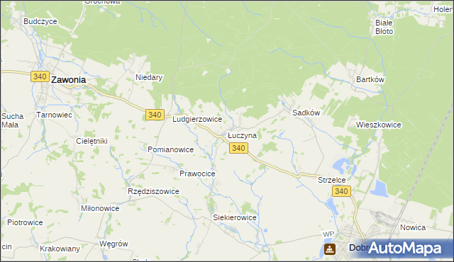 mapa Łuczyna, Łuczyna na mapie Targeo