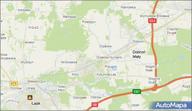 mapa Orpelów-Numerki, Orpelów-Numerki na mapie Targeo