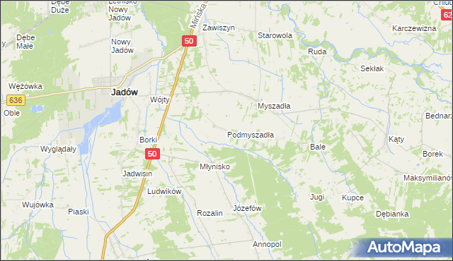 mapa Podmyszadła, Podmyszadła na mapie Targeo