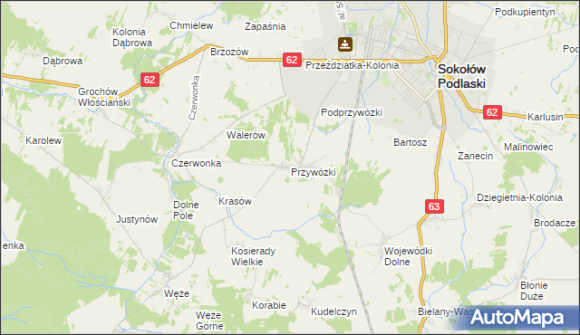 mapa Przywózki, Przywózki na mapie Targeo