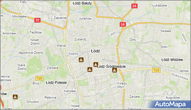 mapa Śródmieście gmina Łódź, Śródmieście gmina Łódź na mapie Targeo