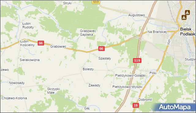 mapa Szastały, Szastały na mapie Targeo