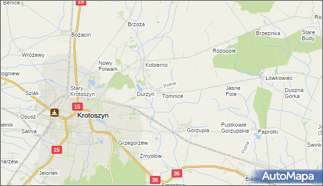 mapa Tomnice, Tomnice na mapie Targeo