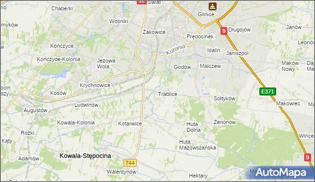 mapa Trablice, Trablice na mapie Targeo