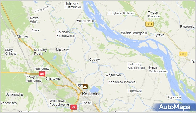 mapa Wymysłów gmina Kozienice, Wymysłów gmina Kozienice na mapie Targeo