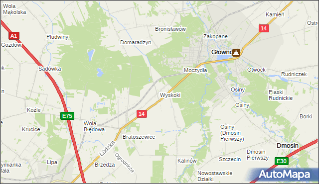mapa Wyskoki, Wyskoki na mapie Targeo