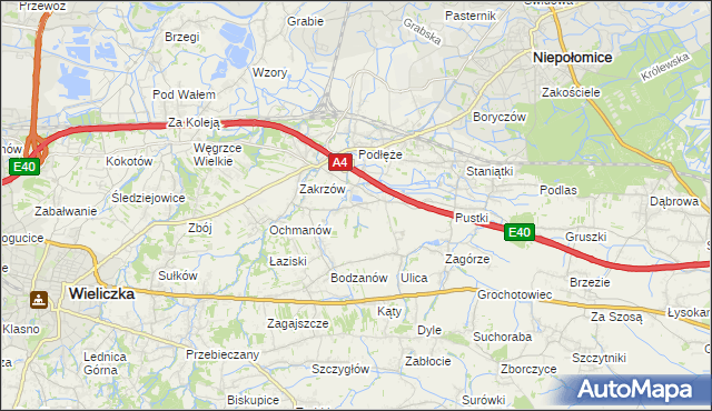 mapa Zakrzowiec, Zakrzowiec na mapie Targeo