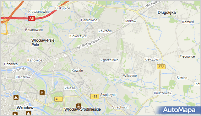 mapa Zgorzelisko, Zgorzelisko na mapie Targeo
