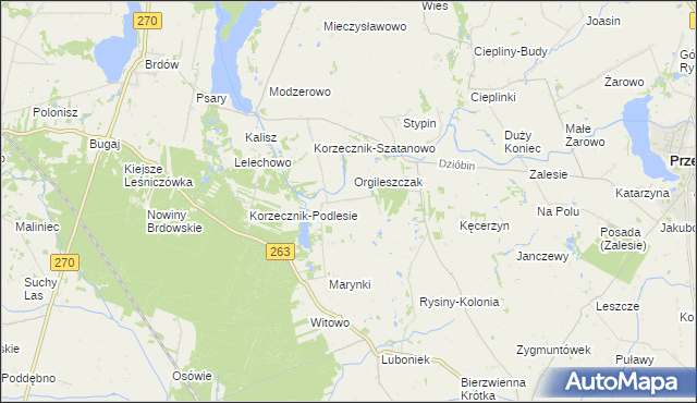 mapa Korzecznik, Korzecznik na mapie Targeo
