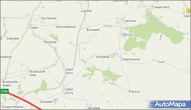 mapa Michałów gmina Środa Śląska, Michałów gmina Środa Śląska na mapie Targeo
