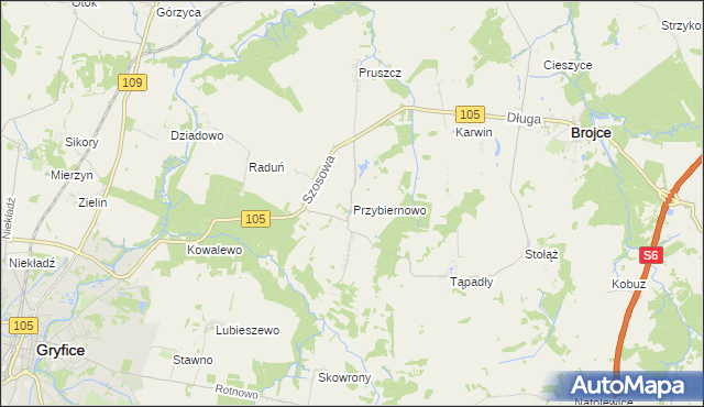 mapa Przybiernowo, Przybiernowo na mapie Targeo