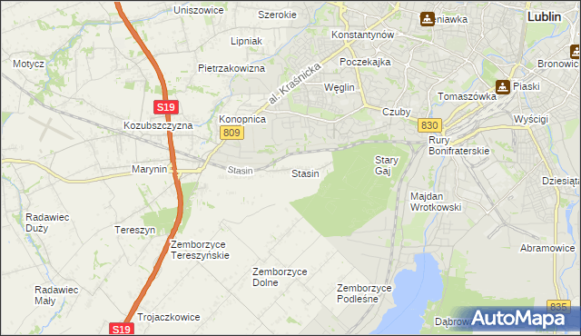 mapa Stasin gmina Konopnica, Stasin gmina Konopnica na mapie Targeo