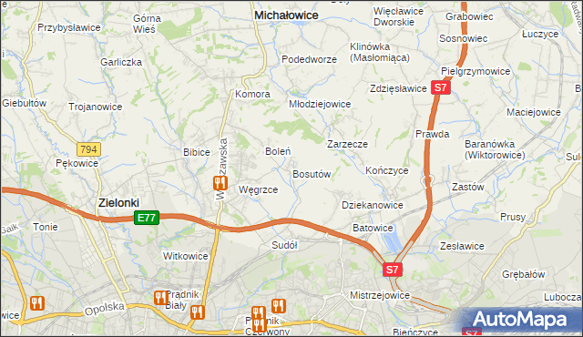 mapa Bosutów, Bosutów na mapie Targeo