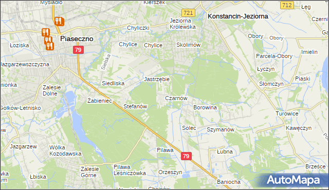 mapa Czarnów gmina Konstancin-Jeziorna, Czarnów gmina Konstancin-Jeziorna na mapie Targeo