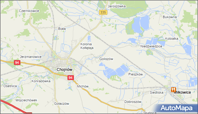 mapa Goliszów, Goliszów na mapie Targeo