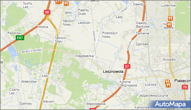 mapa Lesznowola-Pole, Lesznowola-Pole na mapie Targeo