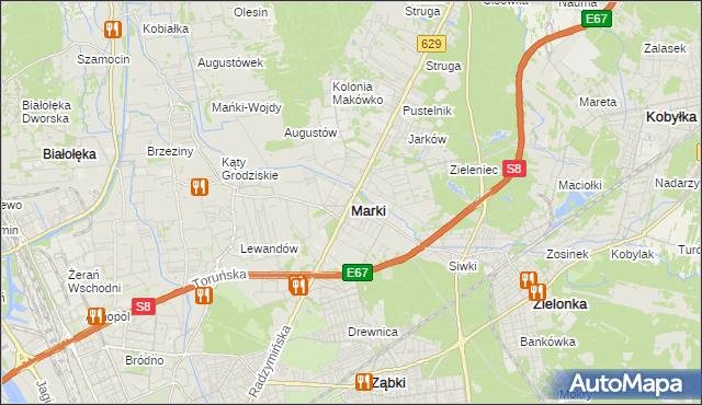 mapa Marki powiat wołomiński, Marki powiat wołomiński na mapie Targeo