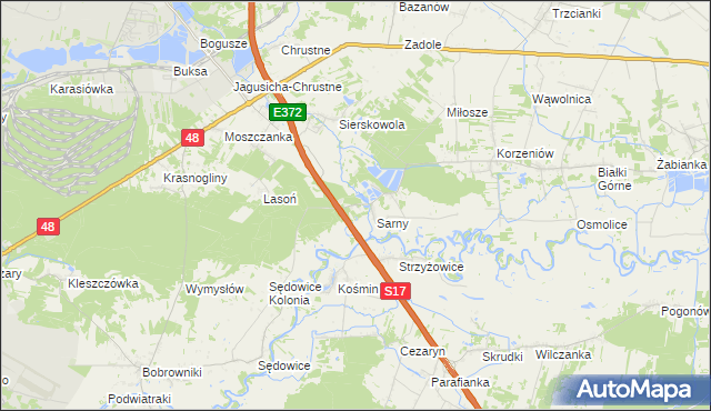 mapa Nadleśnictwo Sarny, Nadleśnictwo Sarny na mapie Targeo