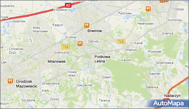 mapa Podkowa Leśna, Podkowa Leśna na mapie Targeo