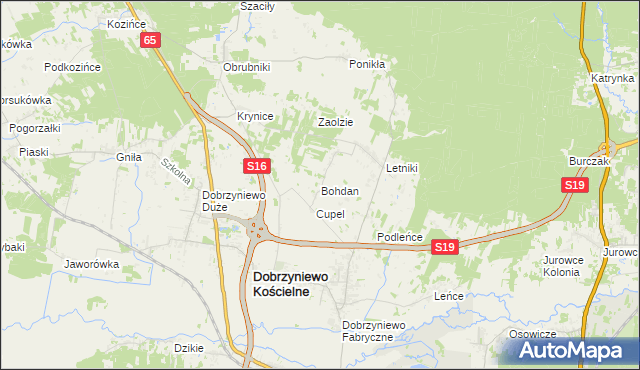 mapa Bohdan, Bohdan na mapie Targeo