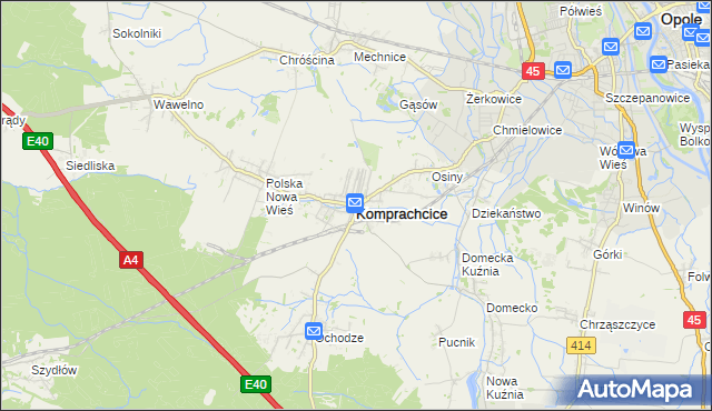 mapa Komprachcice, Komprachcice na mapie Targeo