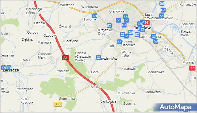 mapa Pawłosiów, Pawłosiów na mapie Targeo