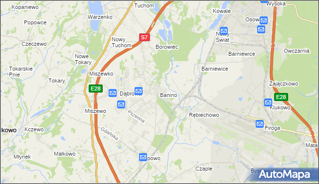 mapa Banino, Banino na mapie Targeo