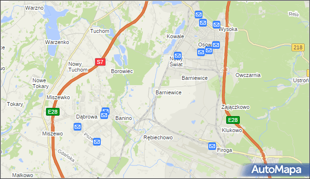 mapa Barniewice, Barniewice na mapie Targeo
