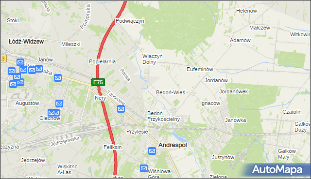 mapa Bedoń-Wieś, Bedoń-Wieś na mapie Targeo