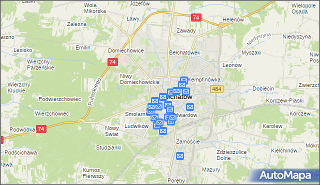 mapa Bełchatów, Bełchatów na mapie Targeo