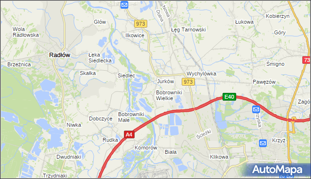 mapa Bobrowniki Wielkie, Bobrowniki Wielkie na mapie Targeo