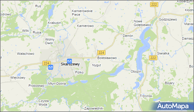 mapa Bolesławowo gmina Skarszewy, Bolesławowo gmina Skarszewy na mapie Targeo