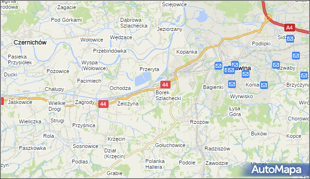 mapa Borek Szlachecki, Borek Szlachecki na mapie Targeo