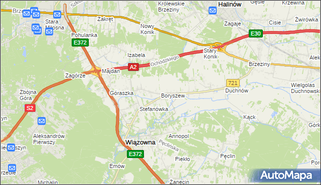 mapa Boryszew, Boryszew na mapie Targeo