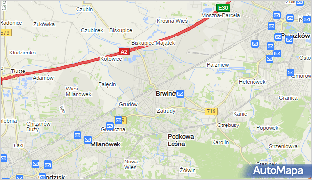 mapa Brwinów, Brwinów na mapie Targeo