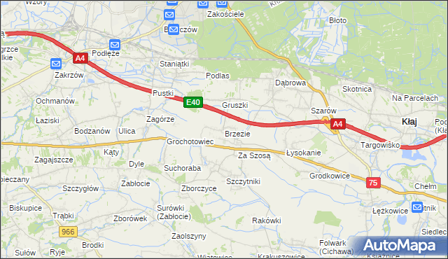 mapa Brzezie gmina Kłaj, Brzezie gmina Kłaj na mapie Targeo