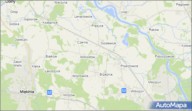 mapa Brzezinka Średzka, Brzezinka Średzka na mapie Targeo