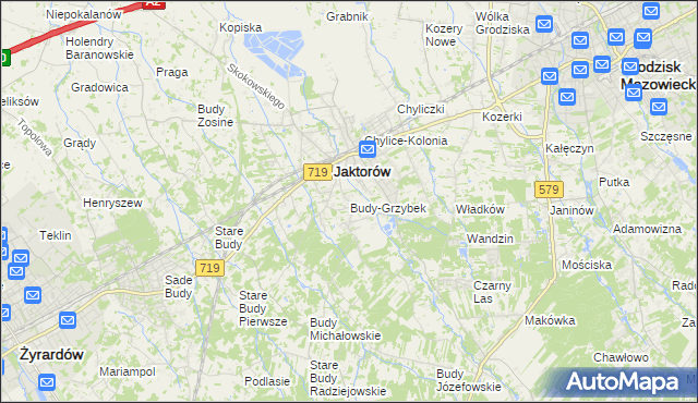 mapa Budy-Grzybek, Budy-Grzybek na mapie Targeo