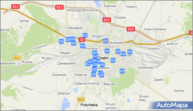 mapa Chełma, Chełm na mapie Targeo