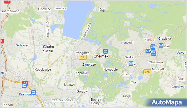 mapa Chełmek powiat oświęcimski, Chełmek powiat oświęcimski na mapie Targeo