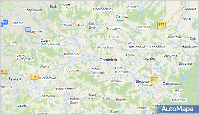 mapa Chmielnik powiat rzeszowski, Chmielnik powiat rzeszowski na mapie Targeo