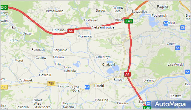 mapa Cholerzyn, Cholerzyn na mapie Targeo