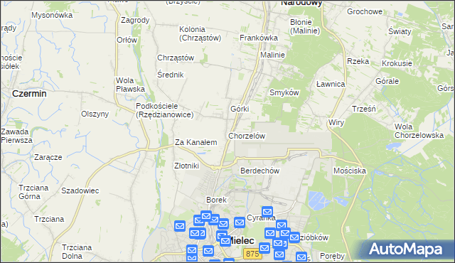 mapa Chorzelów, Chorzelów na mapie Targeo